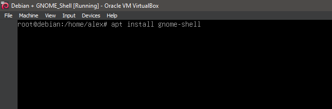 5. Running 'apt install gnome-shell'
